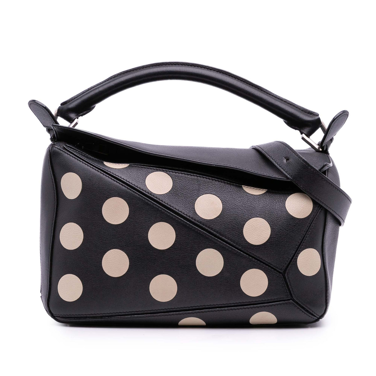 Medium Calfskin Polka Dot Puzzle Satchel