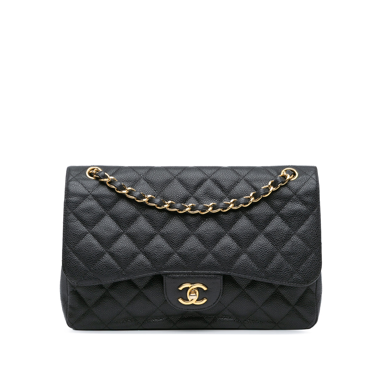Jumbo Classic Caviar Double Flap