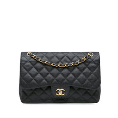 Jumbo Classic Caviar Double Flap