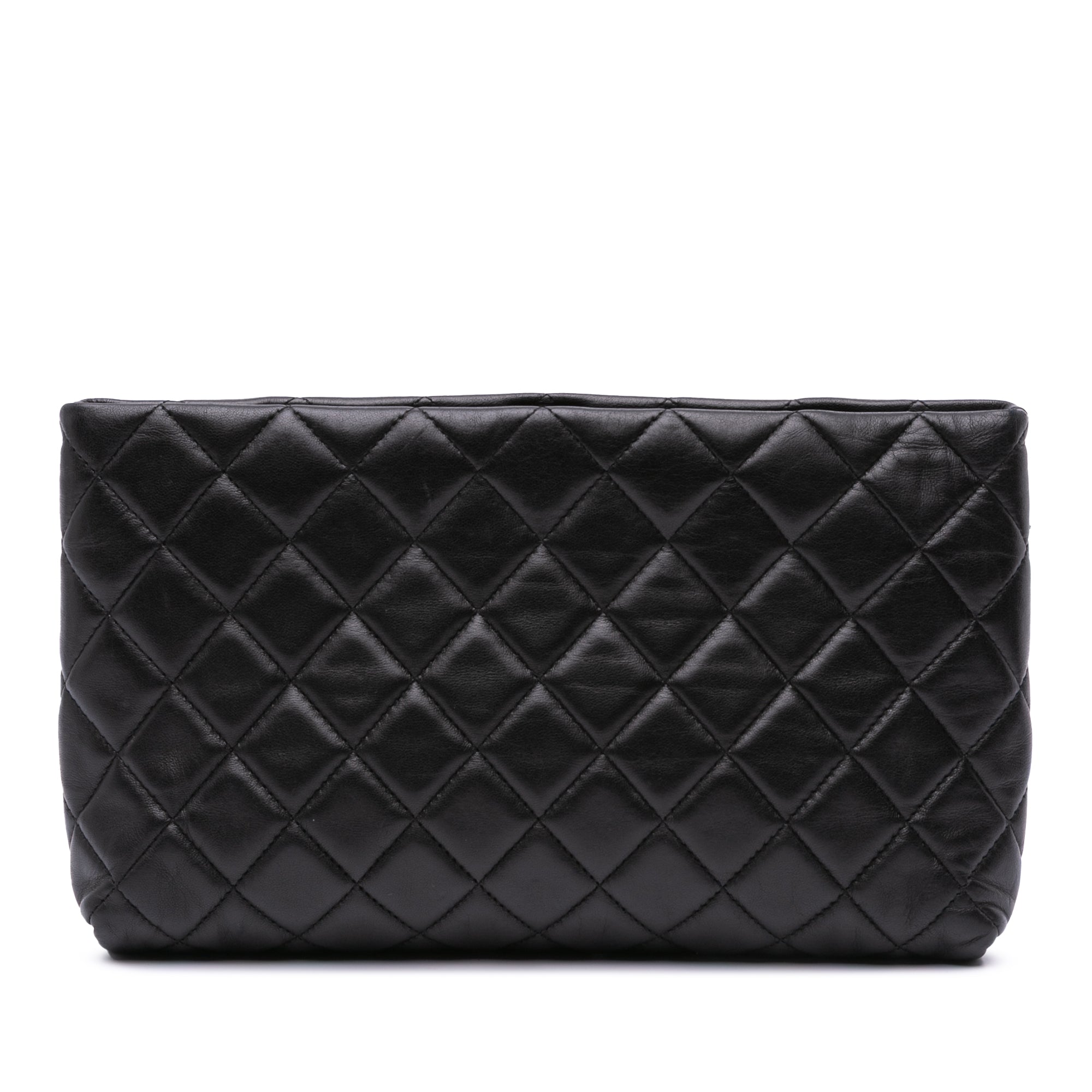 Quilted Lambskin Kiss Lock Clutch
