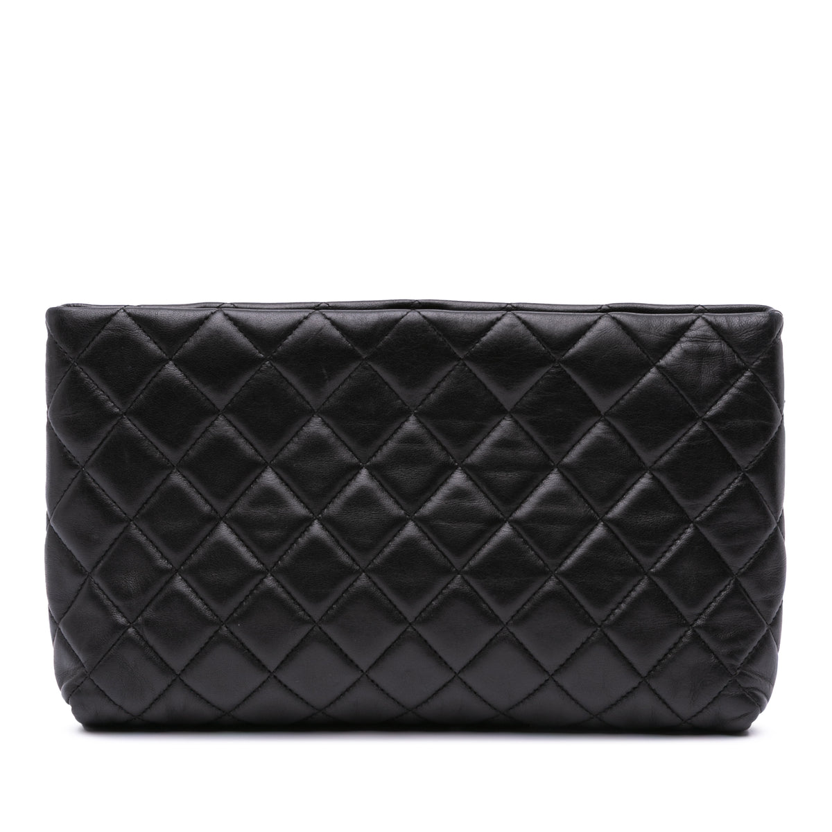 Quilted Lambskin Kiss Lock Clutch