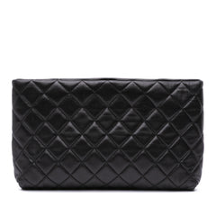 Quilted Lambskin Kiss Lock Clutch