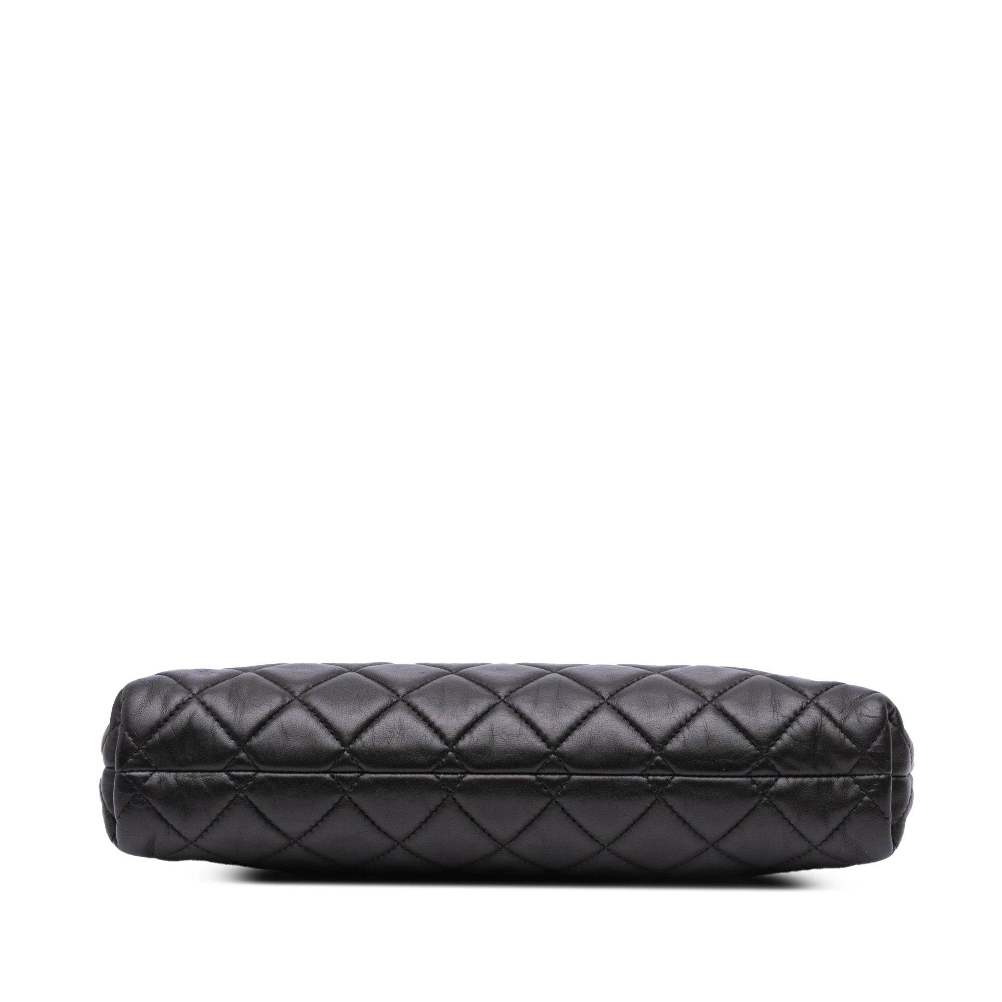 Quilted Lambskin Kiss Lock Clutch