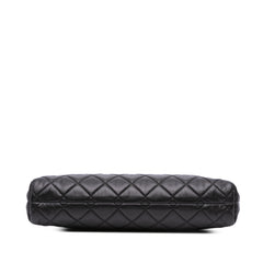 Quilted Lambskin Kiss Lock Clutch