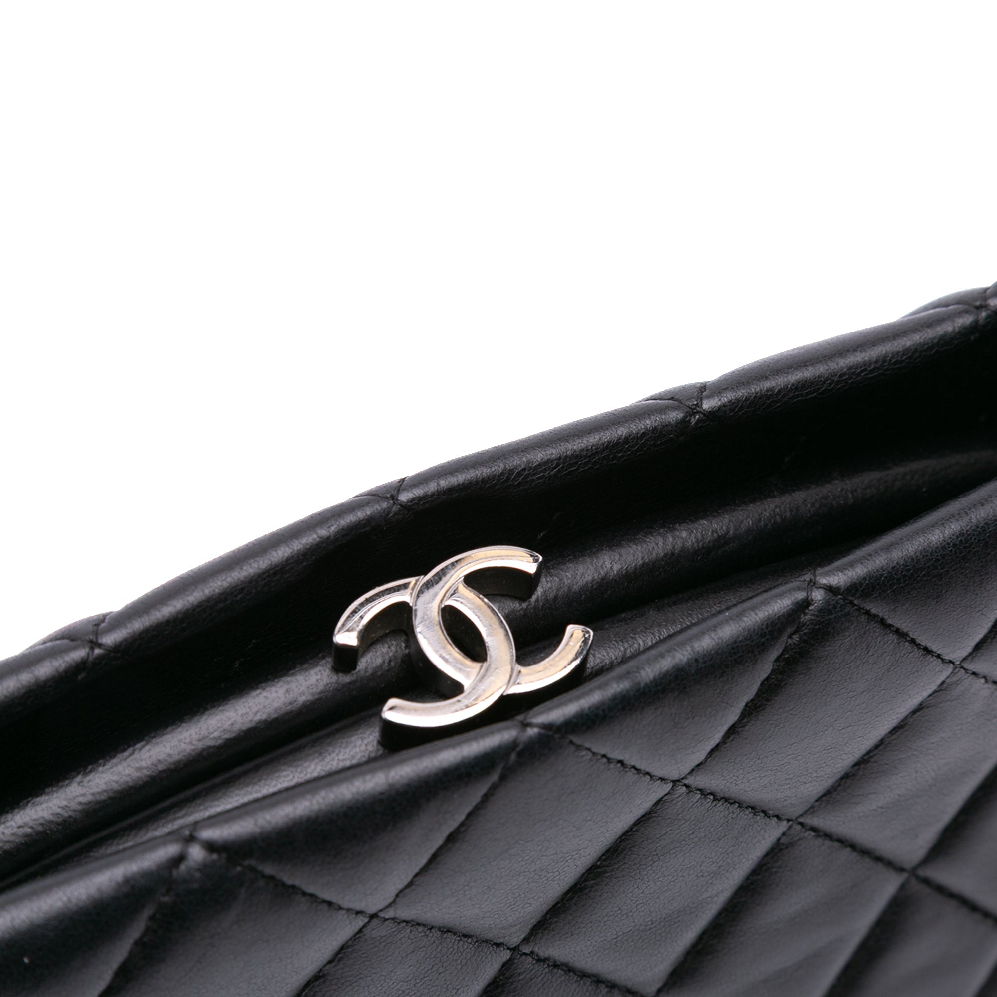 Quilted Lambskin Kiss Lock Clutch