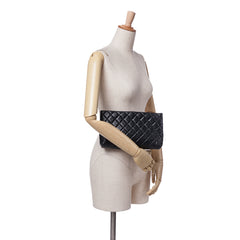 Quilted Lambskin Kiss Lock Clutch