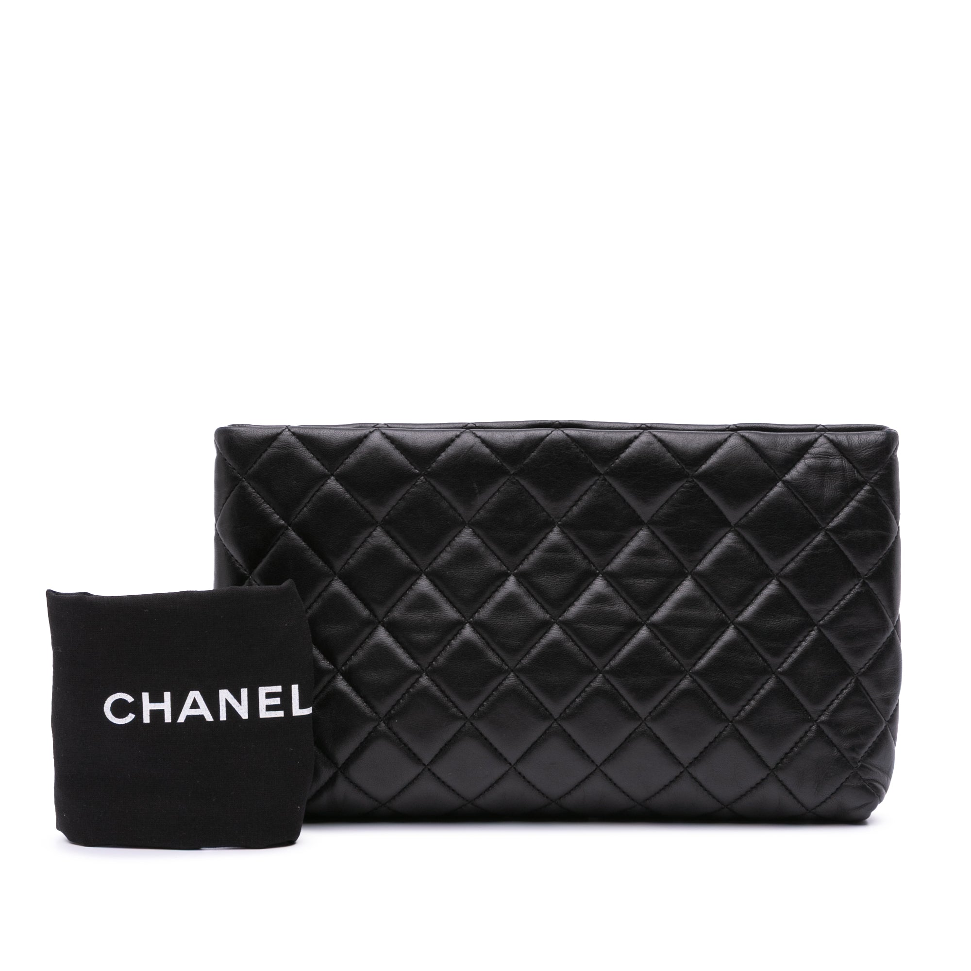 Quilted Lambskin Kiss Lock Clutch