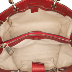Medium Calfskin Bamboo Shopper Satchel