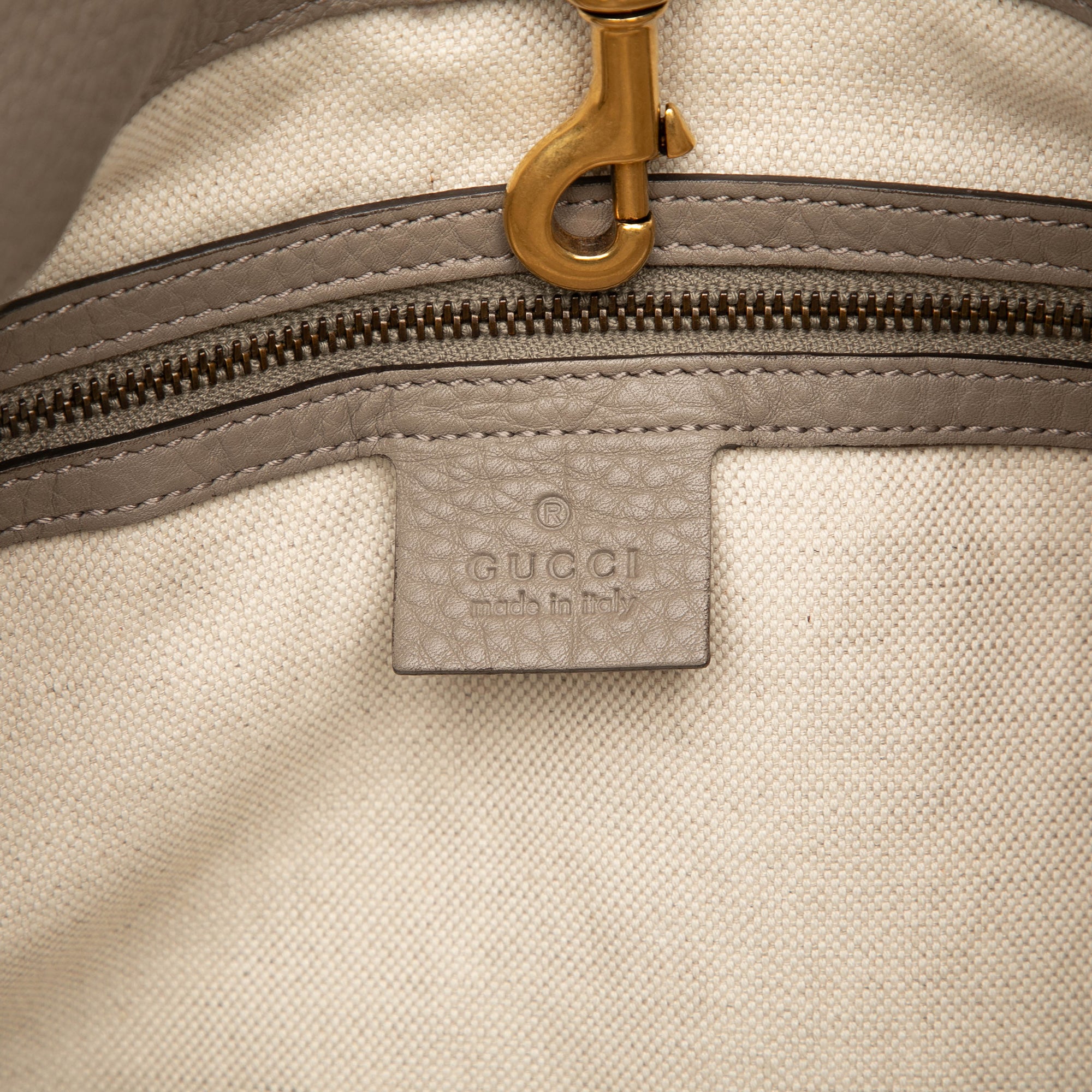 Medium Pebbled Calfskin Twill Tote