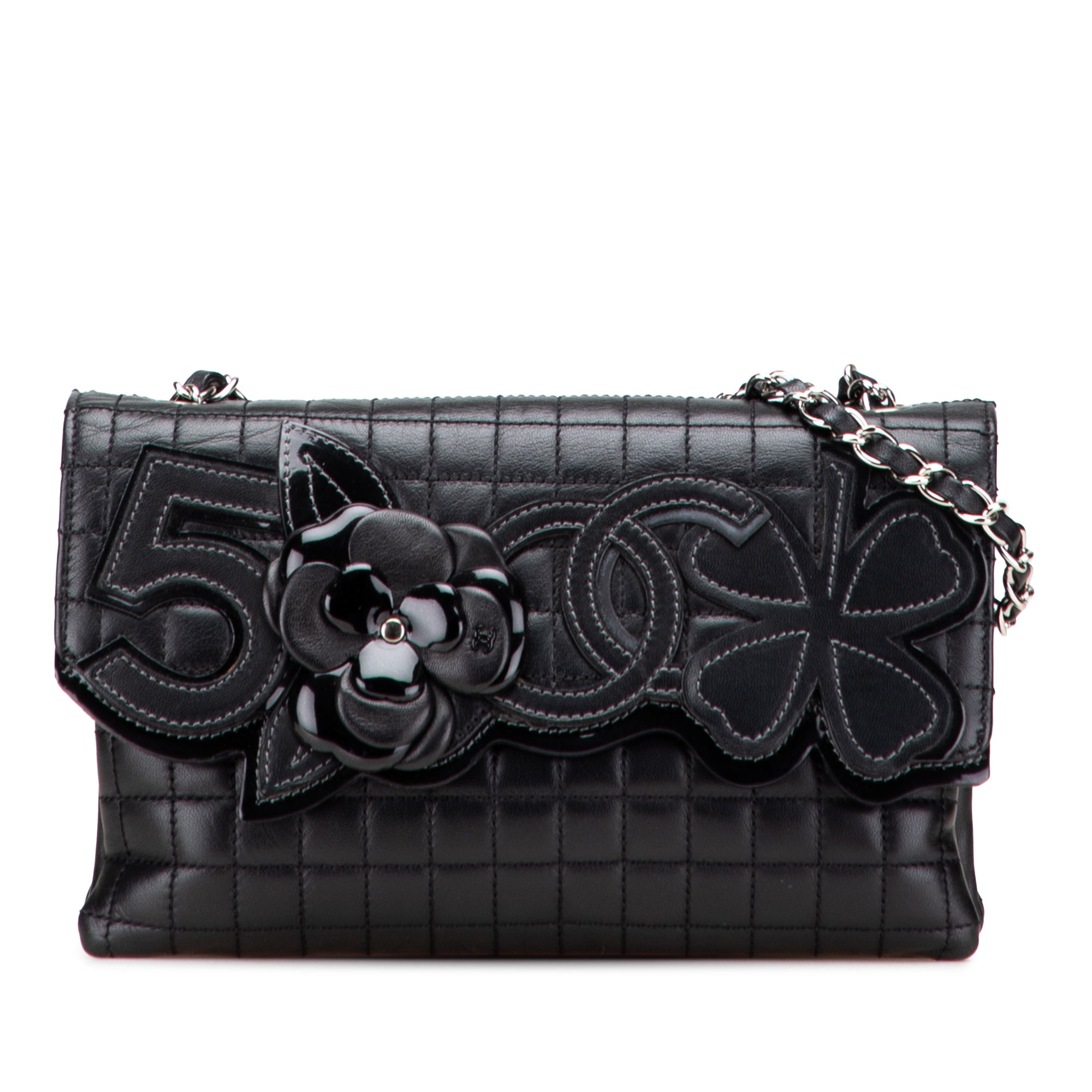 Choco Bar Calfskin No. 5 Camellia CC Shoulder Bag