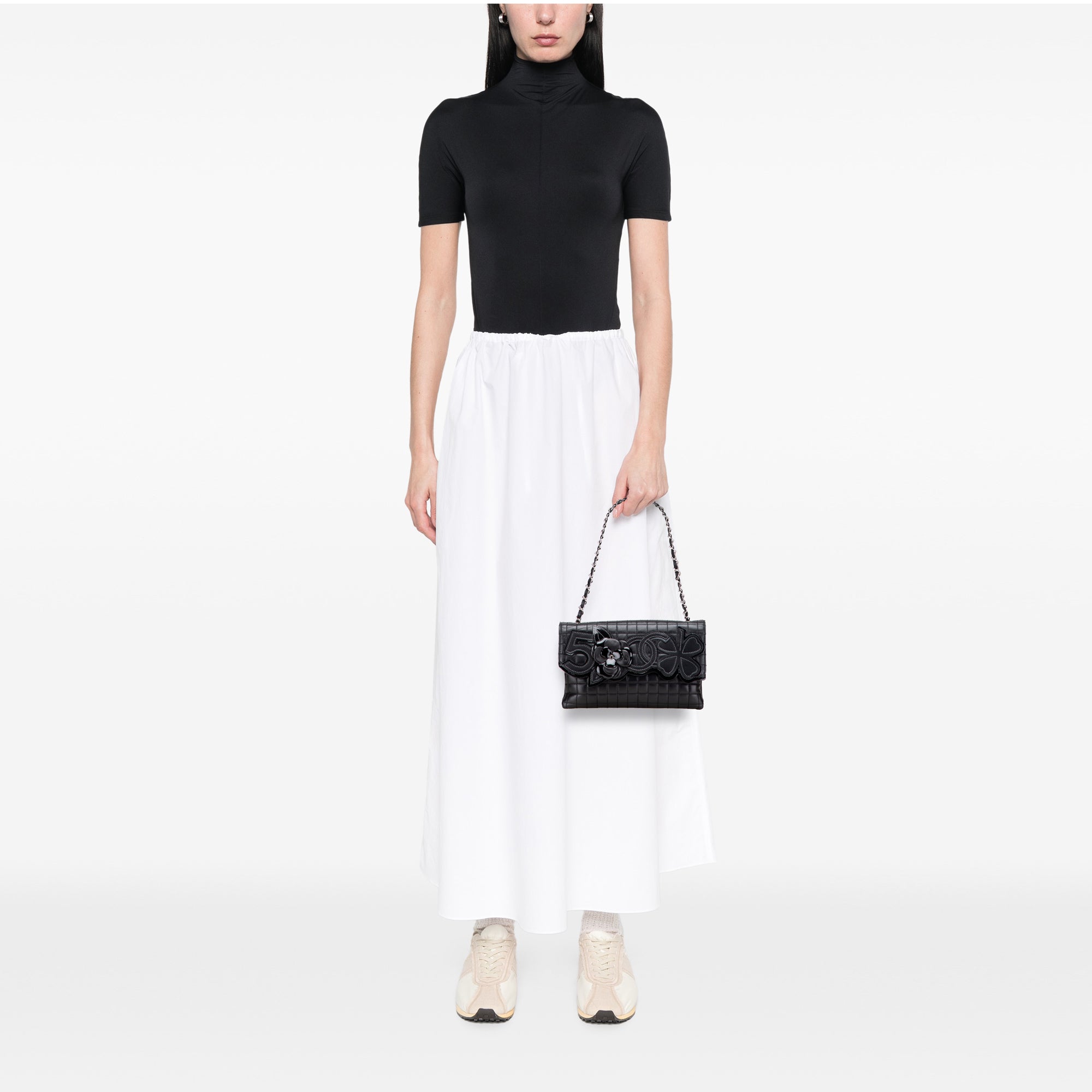 Choco Bar Calfskin No. 5 Camellia CC Shoulder Bag