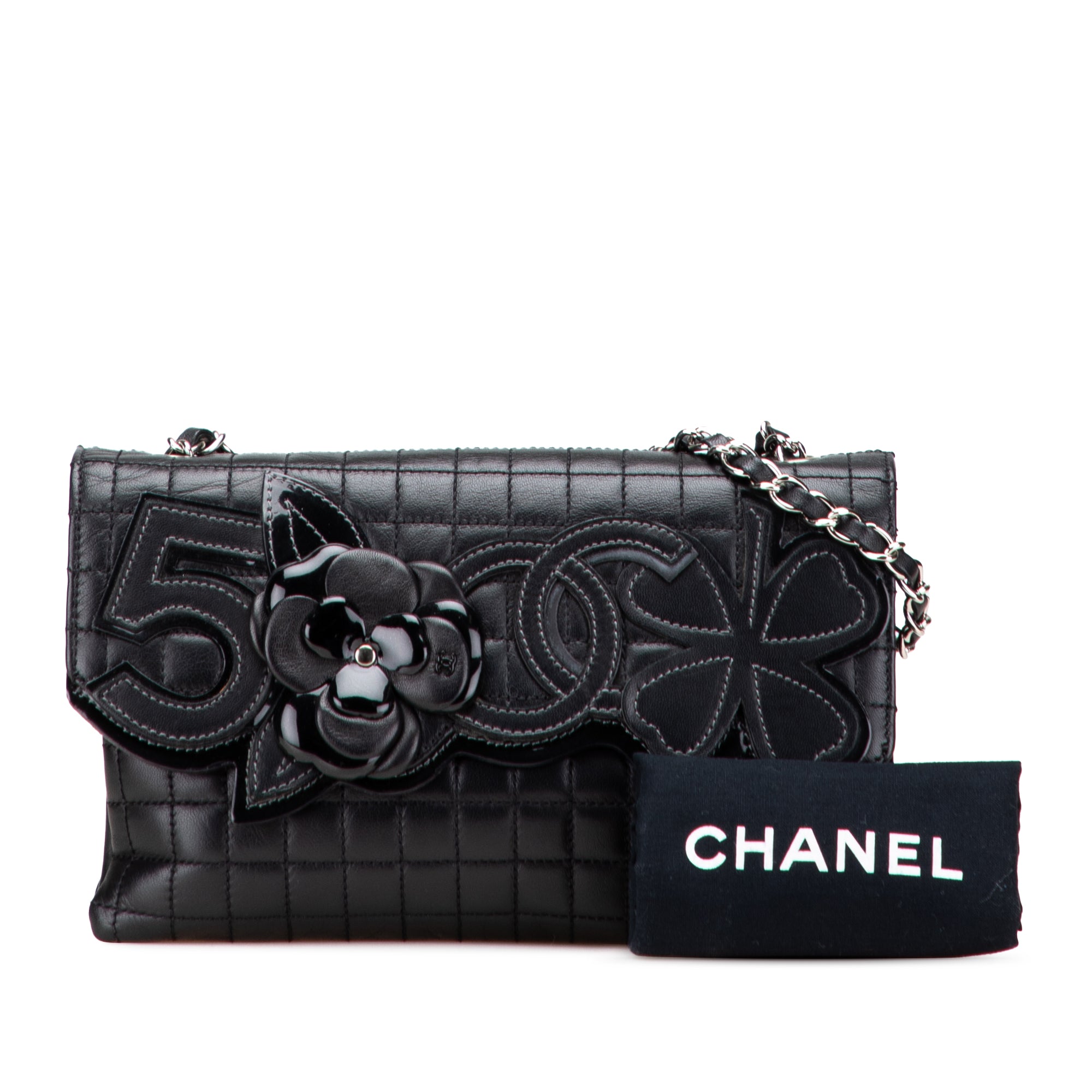 Choco Bar Calfskin No. 5 Camellia CC Shoulder Bag