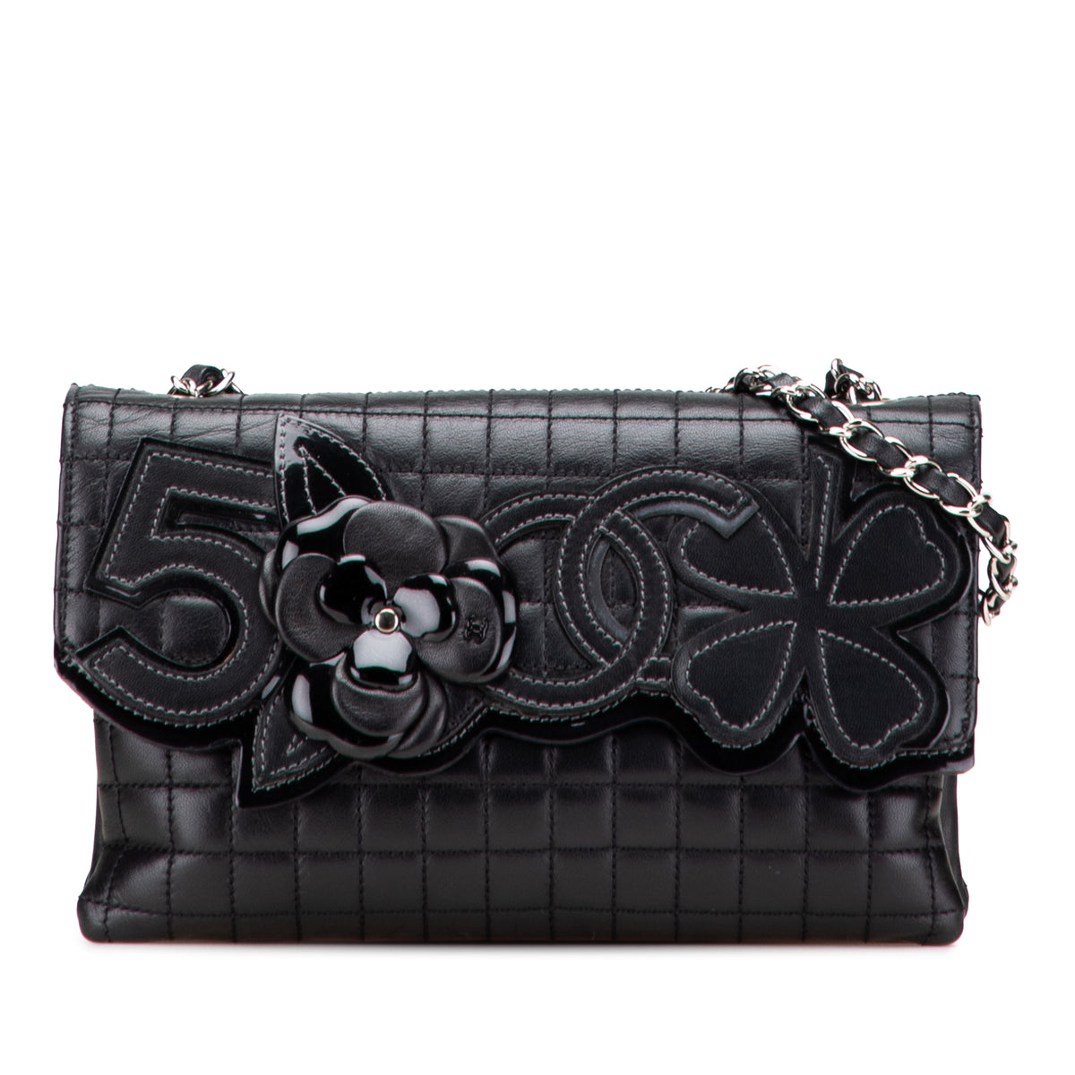 Choco Bar Calfskin No. 5 Camellia CC Shoulder Bag