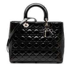 Large Patent Cannage Lady Dior
