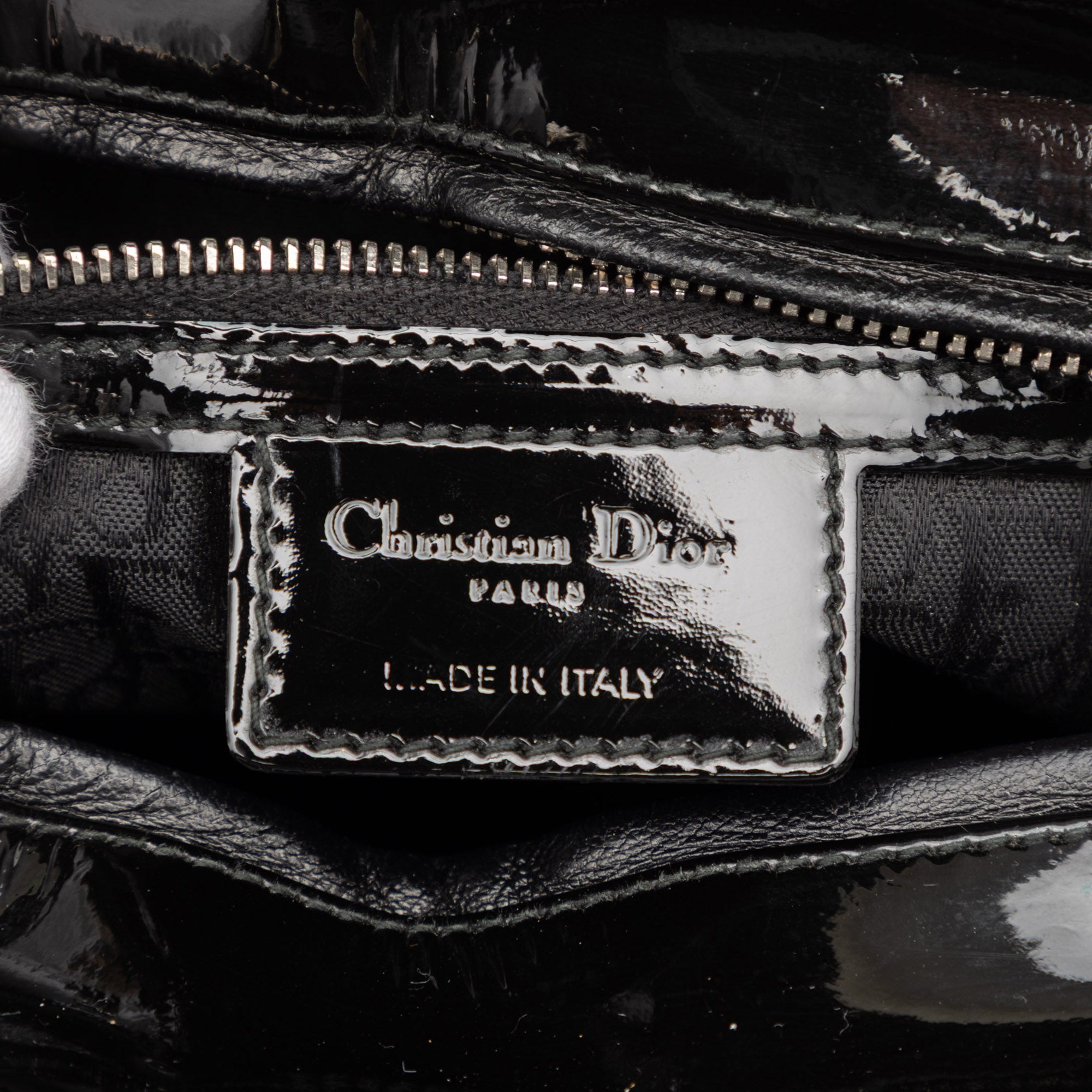 Large Patent Cannage Lady Dior