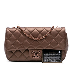 Medium Iridescent Quilted Goatskin CC Eyelet Flap