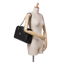 CC Quilted Calfskin Front Pocket Shopping Tote
