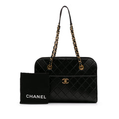 CC Quilted Calfskin Front Pocket Shopping Tote
