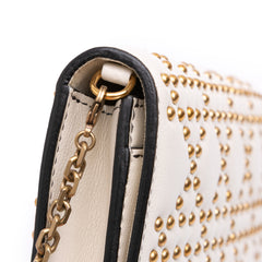 Studded Calfskin Cannage Lady Dior Wallet on Chain