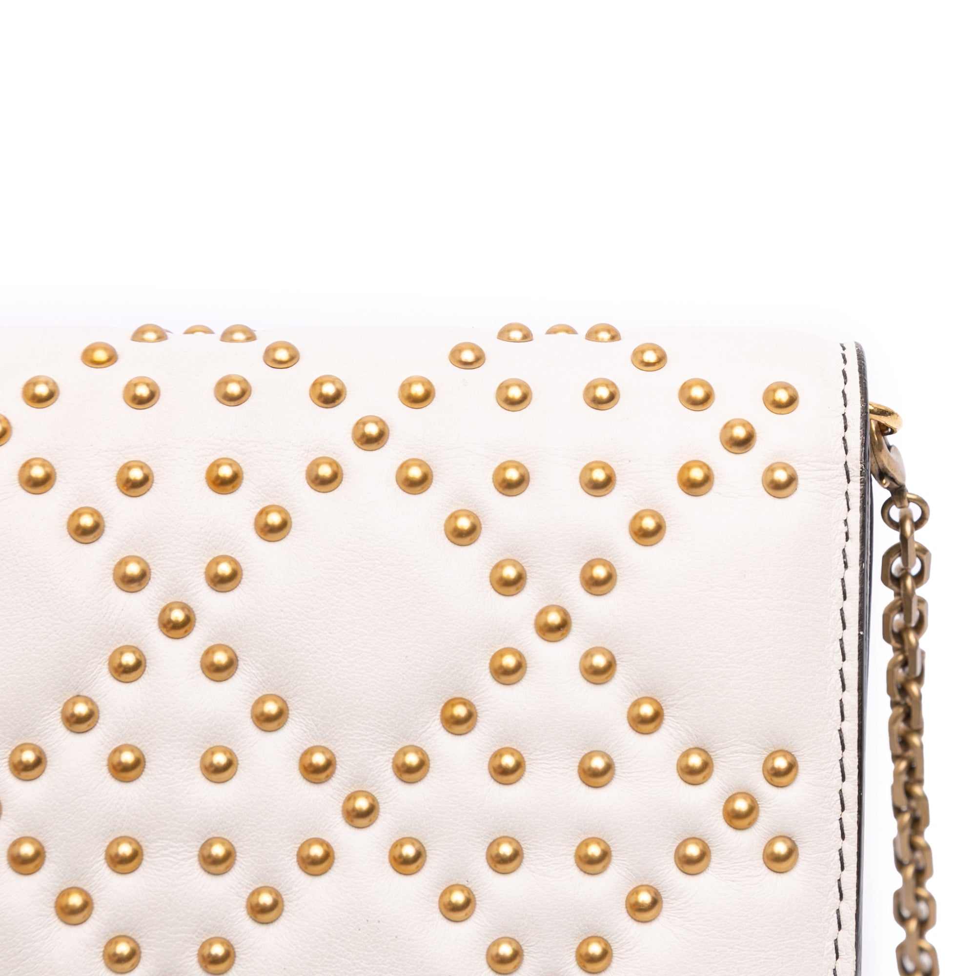 Studded Calfskin Cannage Lady Dior Wallet on Chain