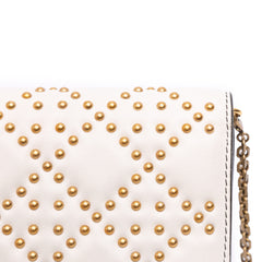 Studded Calfskin Cannage Lady Dior Wallet on Chain