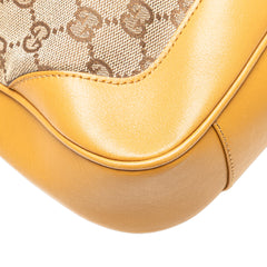 GG Canvas Bamboo Web Satchel