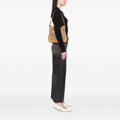 GG Canvas Bamboo Web Satchel