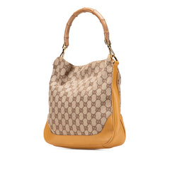 GG Canvas Bamboo Web Satchel