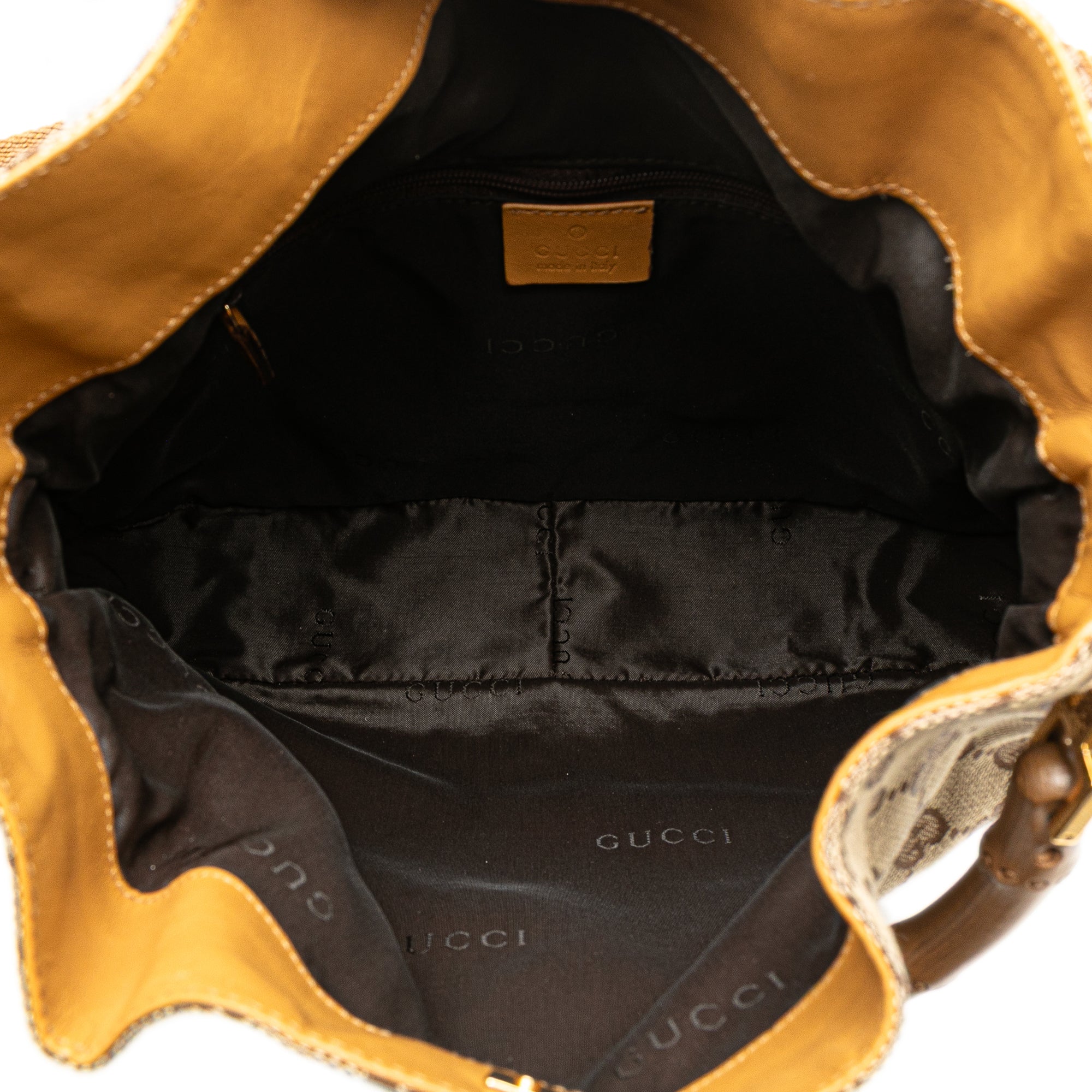 GG Canvas Bamboo Web Satchel