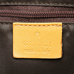 GG Canvas Bamboo Web Satchel