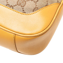 GG Canvas Bamboo Web Satchel