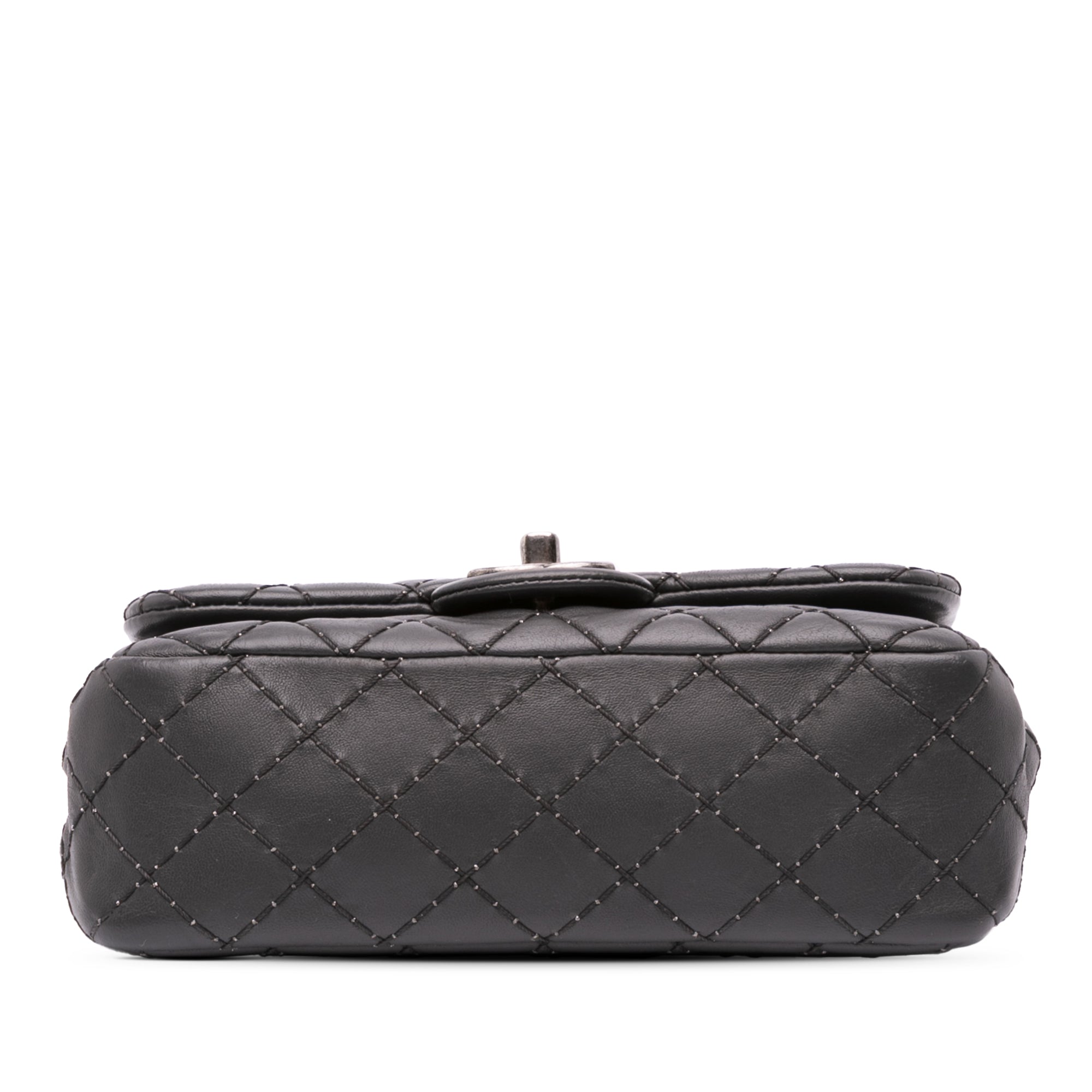 Quilted Lambskin Stitched Single Flap