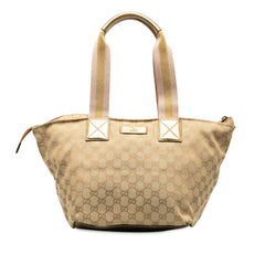 Medium GG Canvas Web Zip Handbag_0