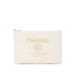 Large Raffia Deauville O Case Clutch