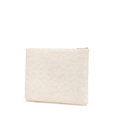 Large Raffia Deauville O Case Clutch
