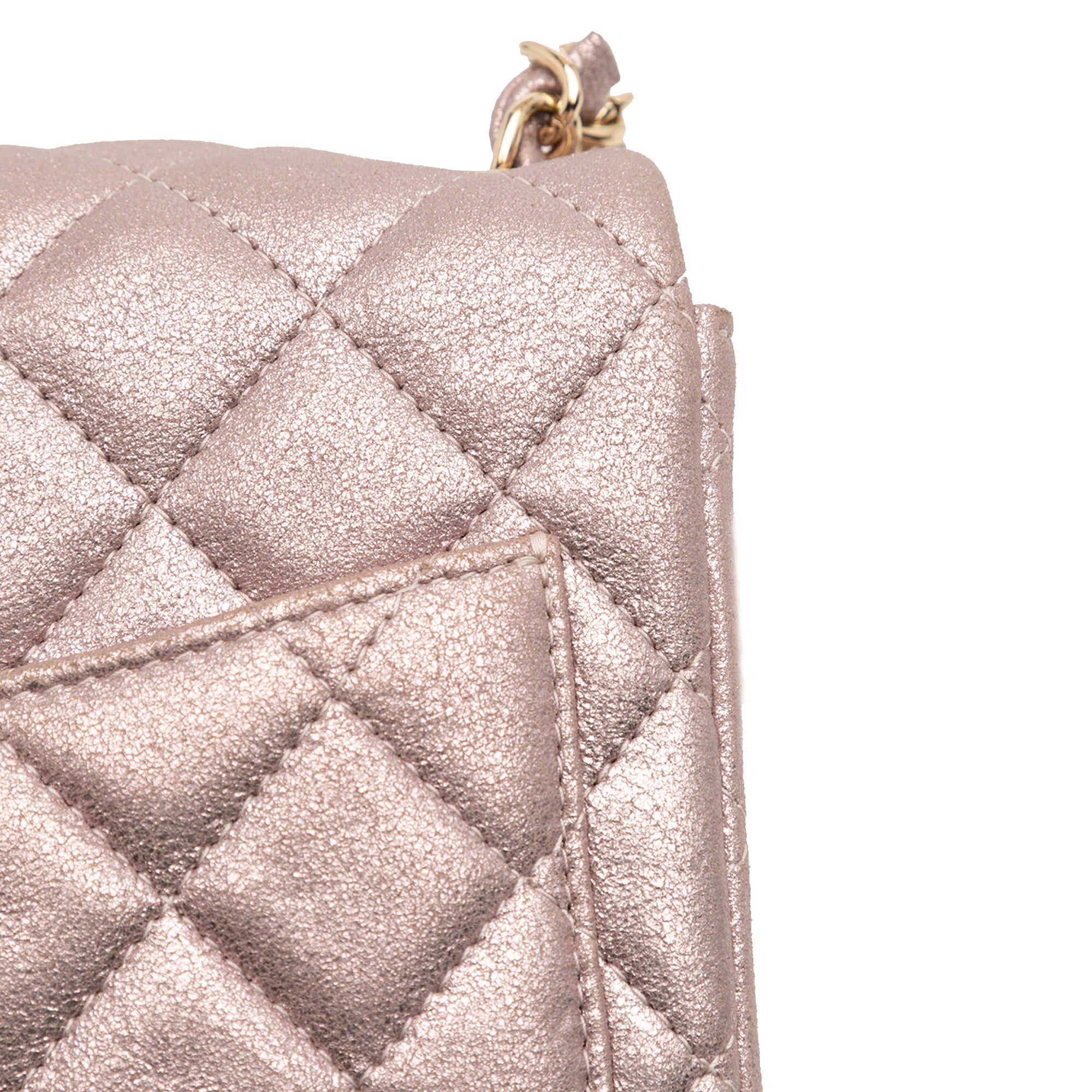 Mini Square Classic Iridescent Calfskin Single Flap