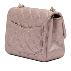 Mini Square Classic Iridescent Calfskin Single Flap