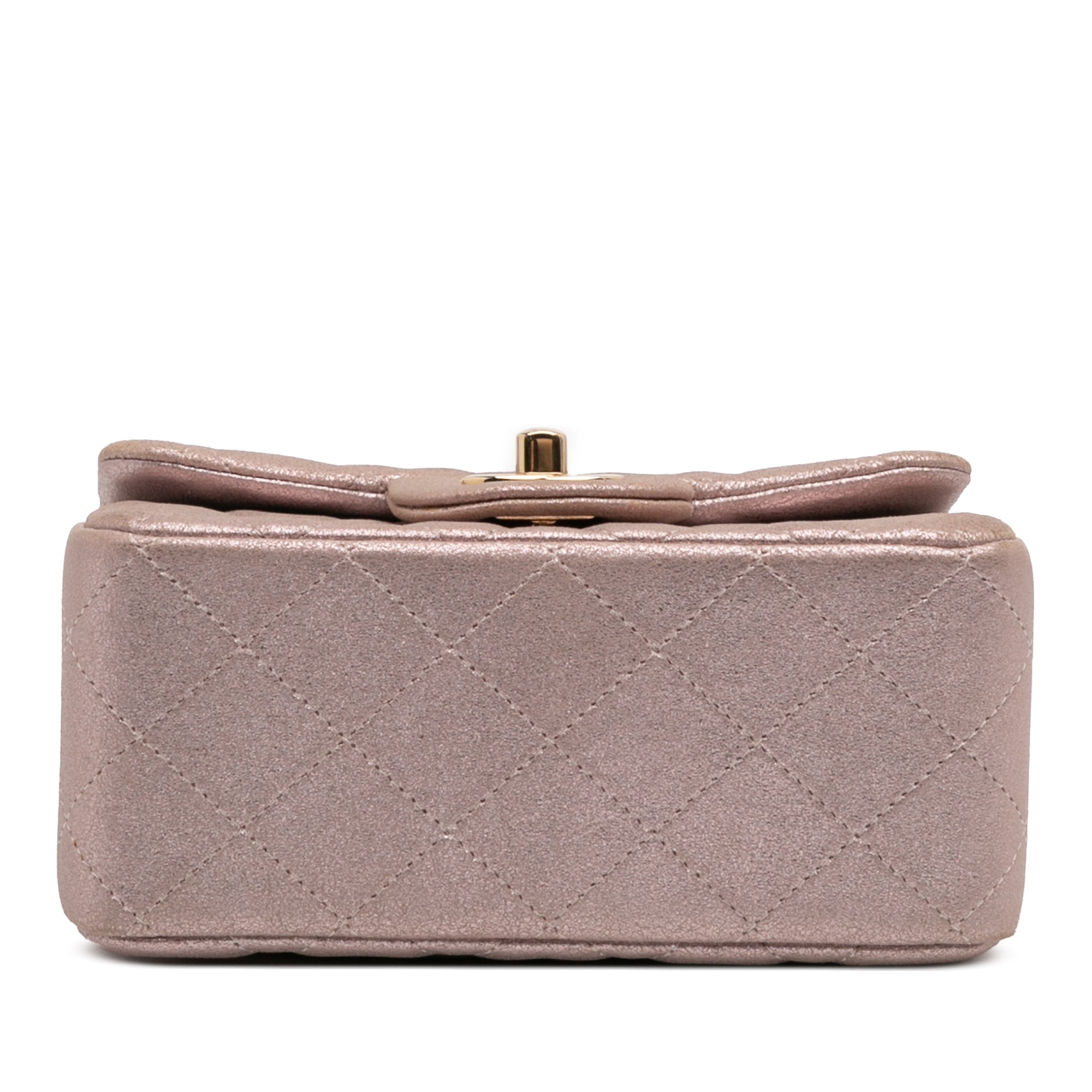 Mini Square Classic Iridescent Calfskin Single Flap