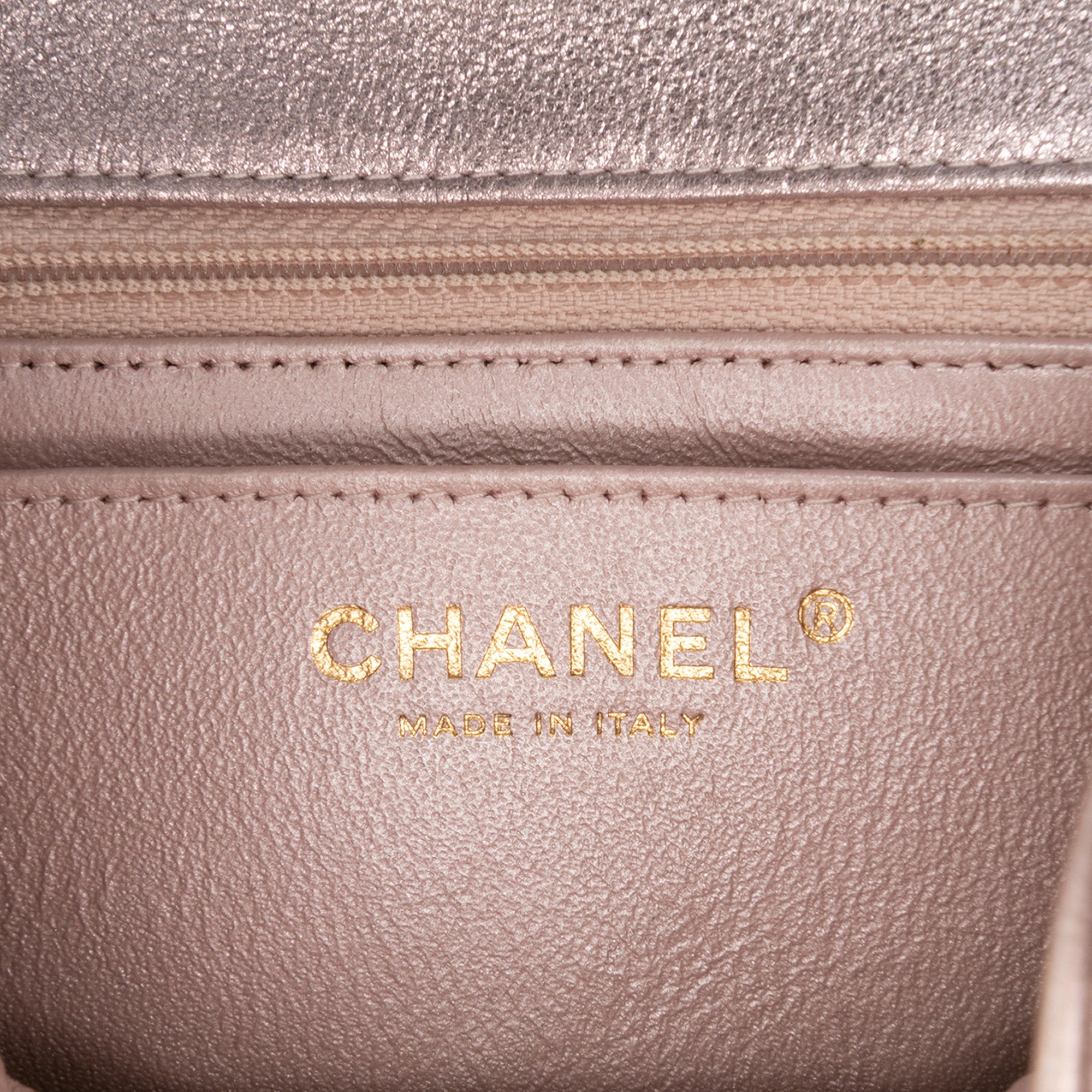 Mini Square Classic Iridescent Calfskin Single Flap
