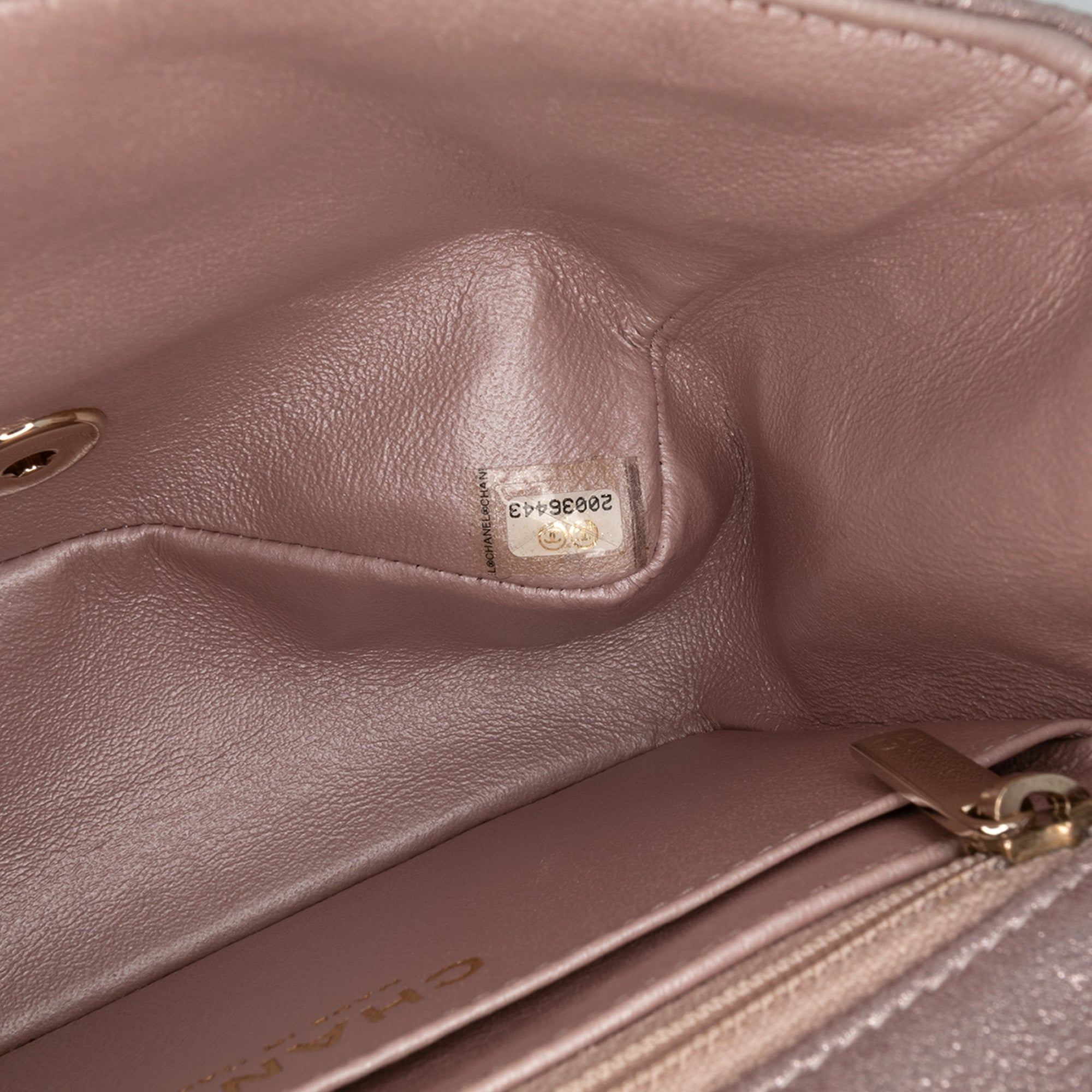 Mini Square Classic Iridescent Calfskin Single Flap