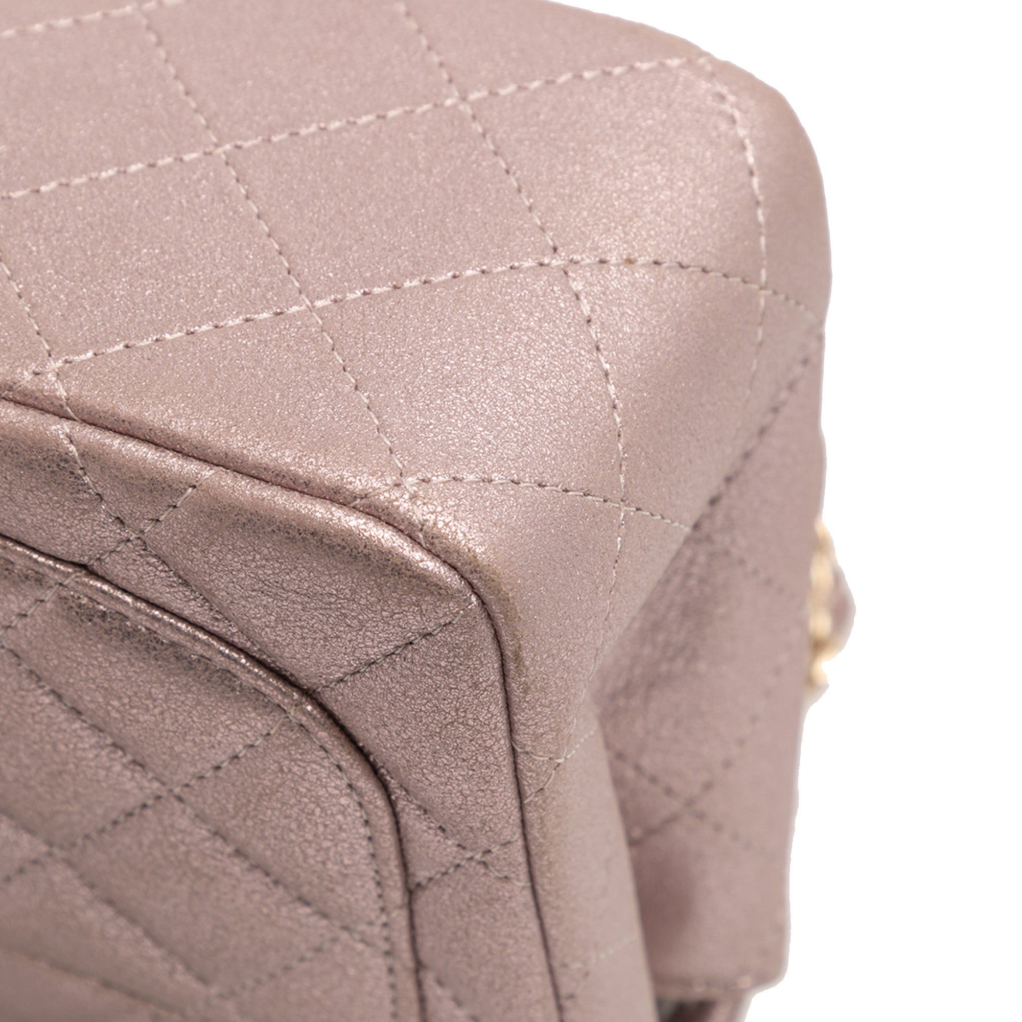 Mini Square Classic Iridescent Calfskin Single Flap