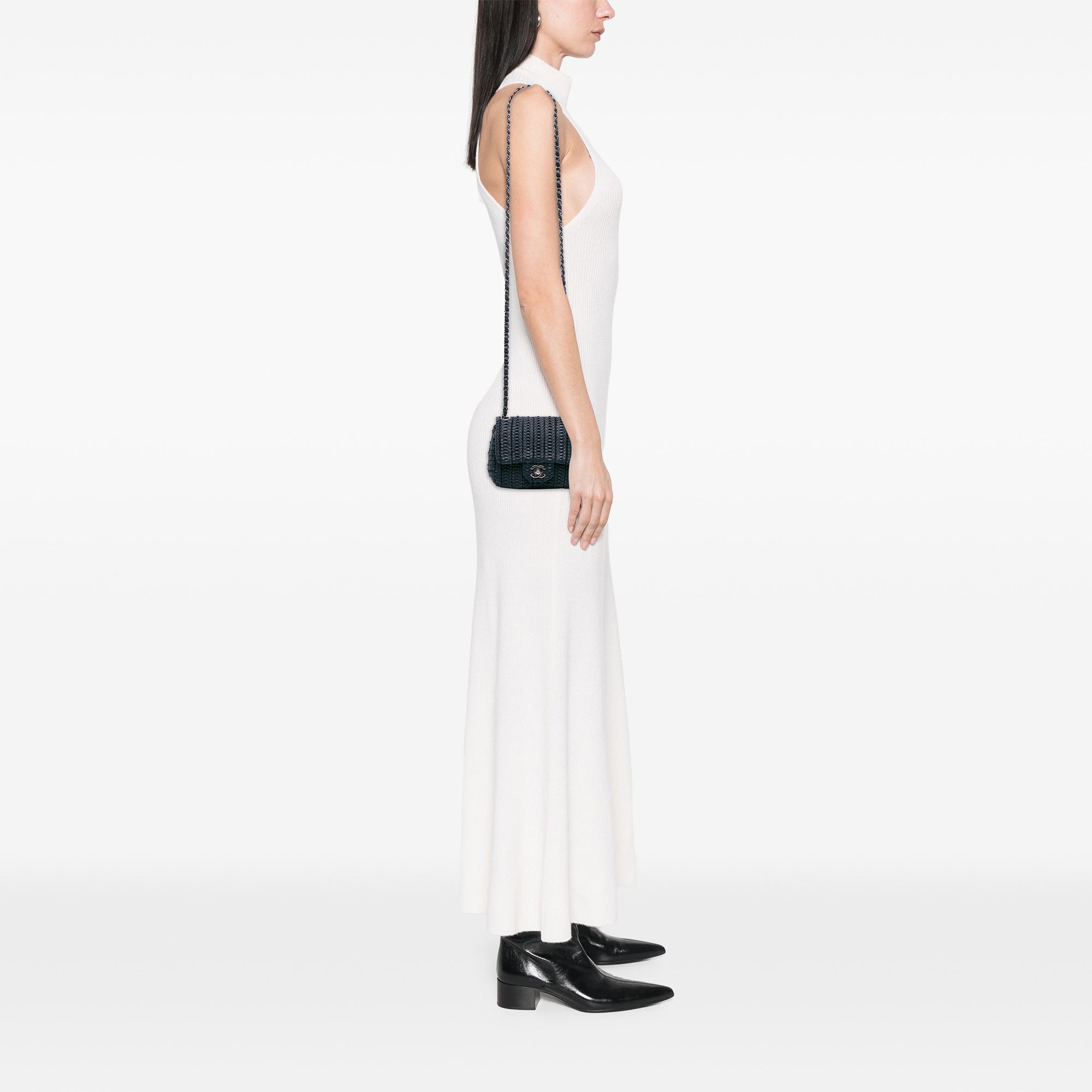 Paris Seoul Mini Crochet Lambskin Single Flap