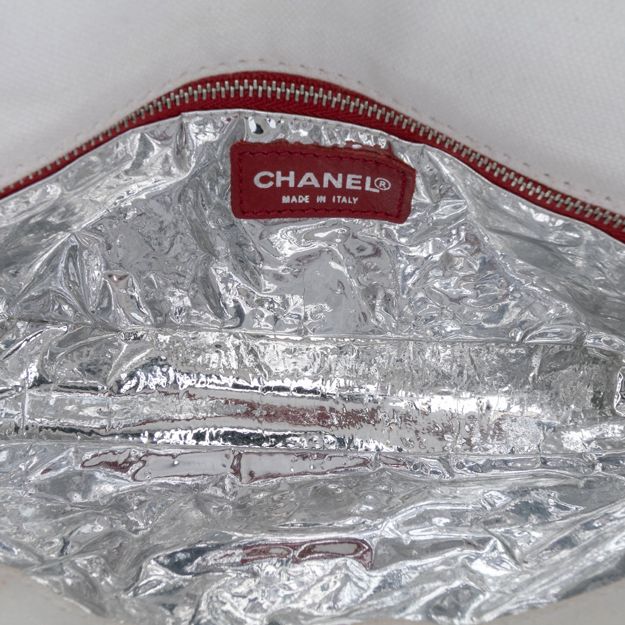 CC Canvas and Metallic Lambskin No. 5 Chain Flap