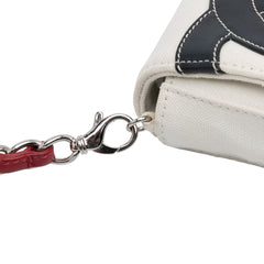 CC Canvas and Metallic Lambskin No. 5 Chain Flap