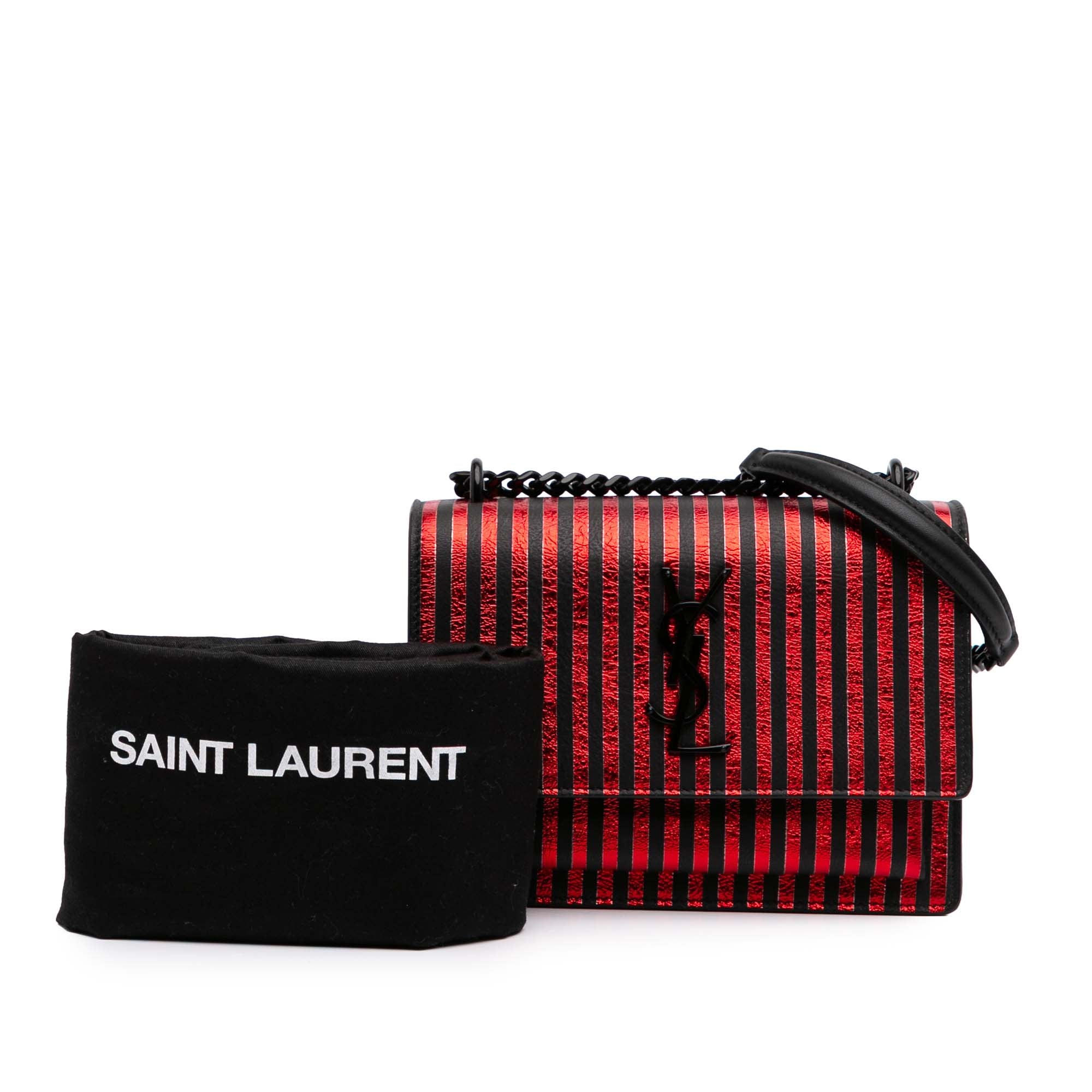 Small Metallic Striped Canvas Monogram Sunset Crossbody