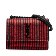 Small Metallic Striped Canvas Monogram Sunset Crossbody