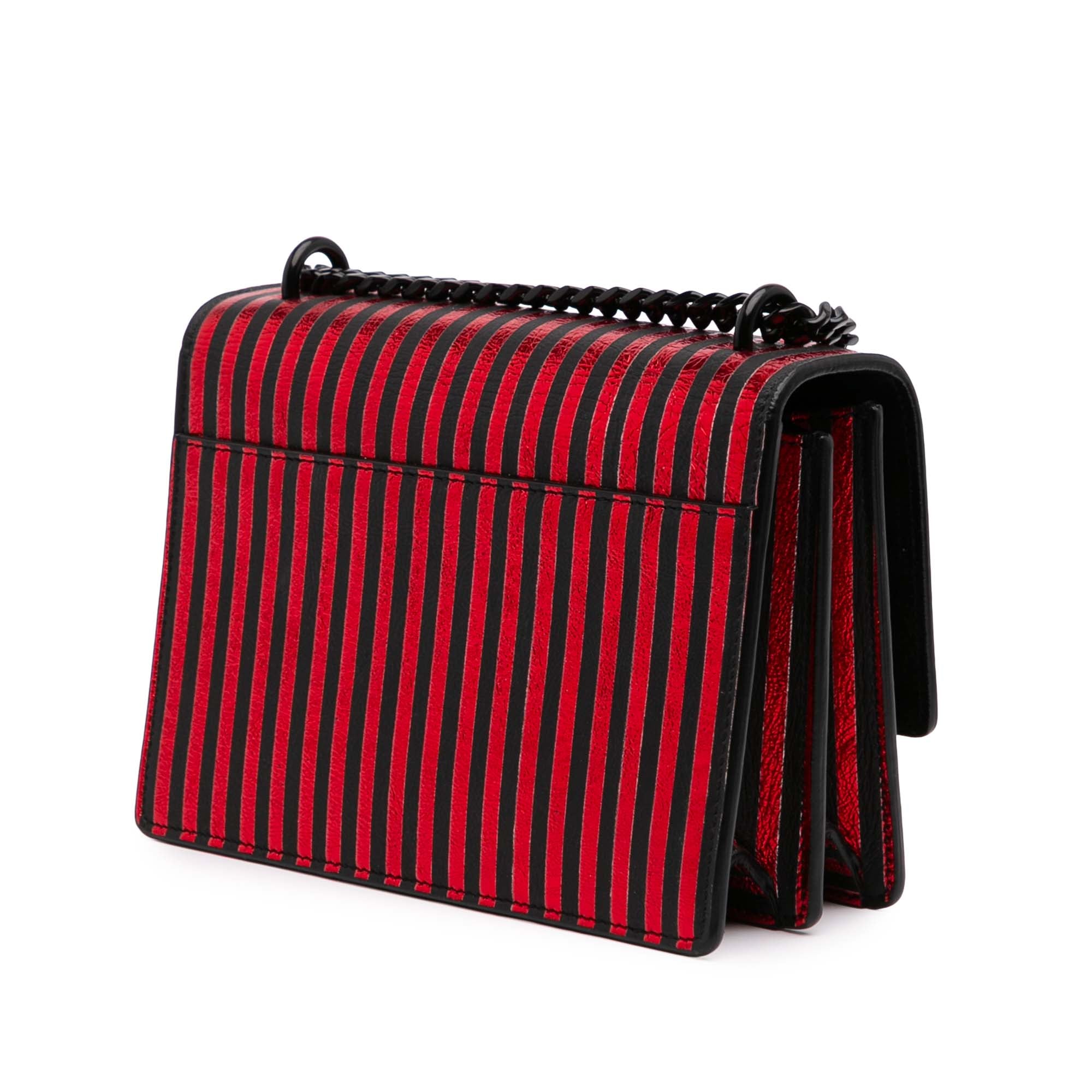 Small Metallic Striped Canvas Monogram Sunset Crossbody
