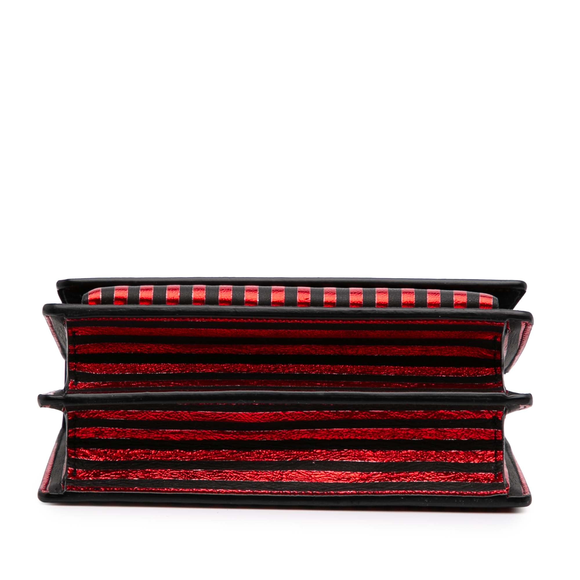 Small Metallic Striped Canvas Monogram Sunset Crossbody