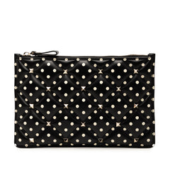 Leather Polka Dot Rockstud Clutch