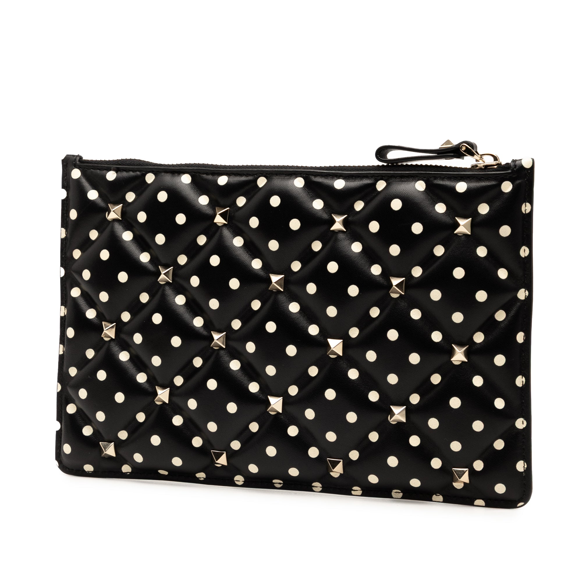 Leather Polka Dot Rockstud Clutch